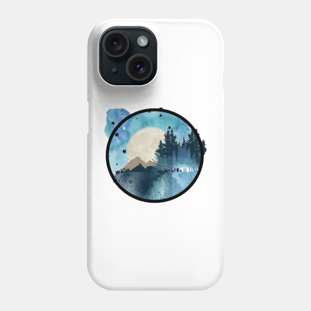 Moon and Mountains Phone Case by nerdlkr