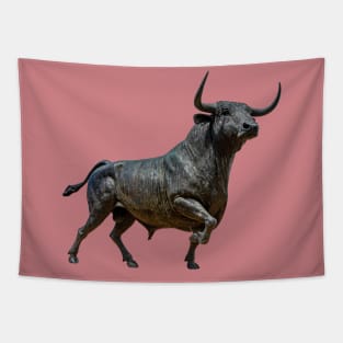 Prancing Bull Statue Tapestry