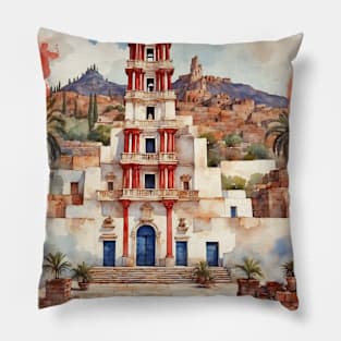 Tlalpujahua de Rayon Puebla Mexico Vintage Tourism Travel Pillow