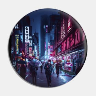 Tokyo Street Neon Synthwave Pin