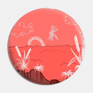 Maroon landscape Pin