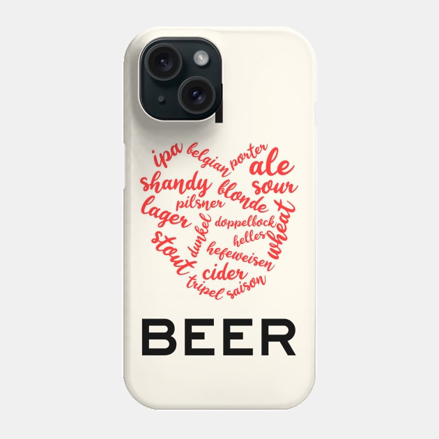 I Love Beer Phone Case by StckrMe