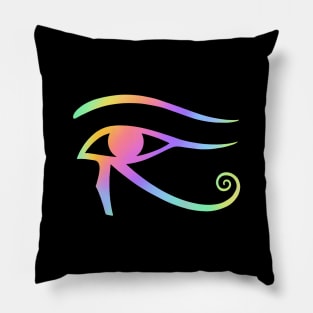 Eye of Horus. Rainbow Holographic colors Pillow