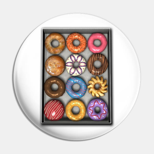 Box of Doughnuts Pin by BonniePhantasm