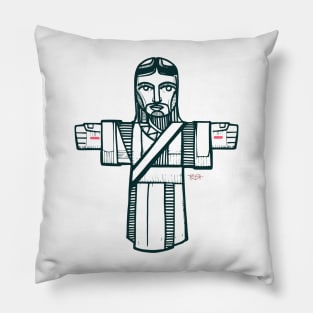 Jesus Christ Open arms illustration Pillow