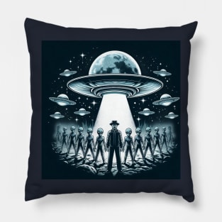 Grey Aliens in a UFO Breaking Bad Pillow