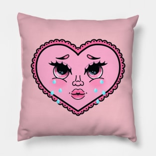 Crying Heart Tattoo Pillow