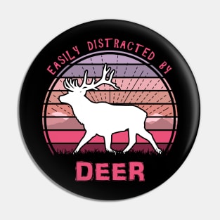 Easily Distracted By Deer Sunset Pin