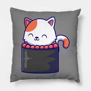 Cute Cat Sushi Cartoon Pillow