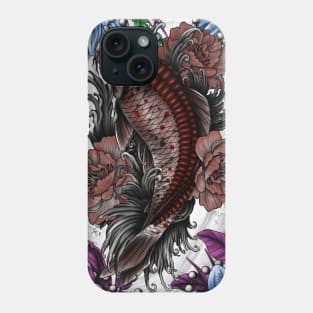 Koi and flowers Phone Case