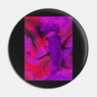 VIBRANT PURPLE RED CORAL PARROT COCKATOO POSTER PALM TROPICAL PRINT Pin