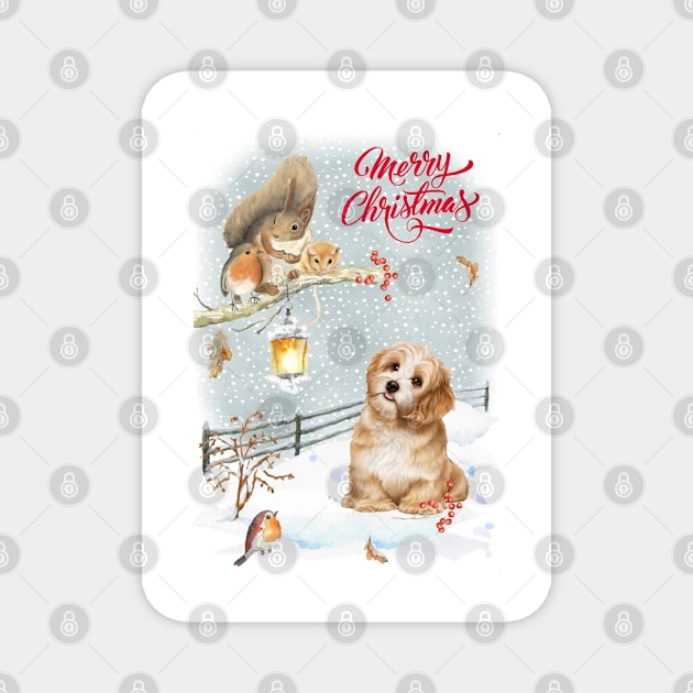 Lhasa Apso Merry Christmas Santa Dog Magnet by Puppy Eyes