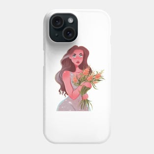 Girl with flowers Phone Case