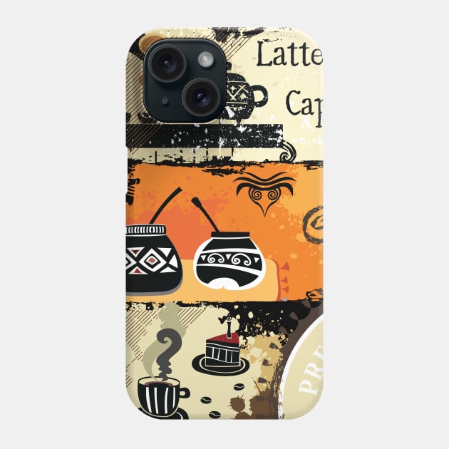 Coffee pot on vintage background for coffee lovers Phone Case by Muse