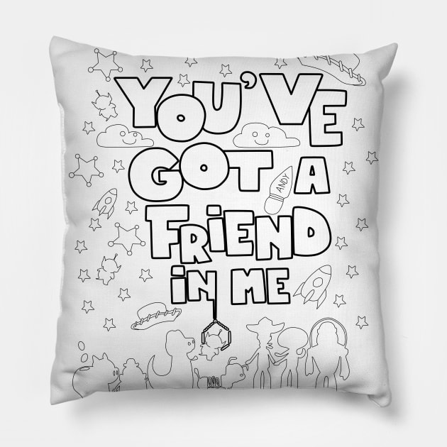 color your own friendship Pillow by jorge_lebeau