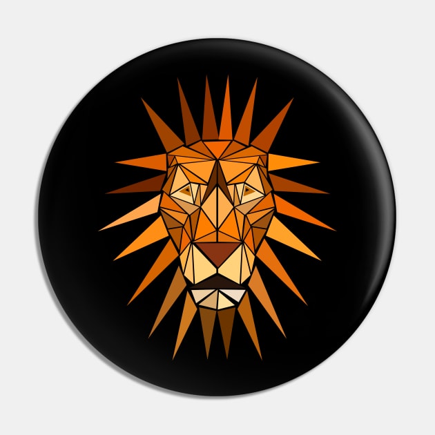 Geometric Lion Pin by Shrenk