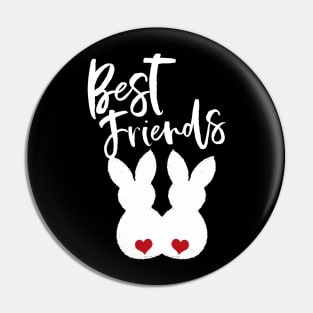 Best Friends BFF - Easter Bunnies Love Couple Pin