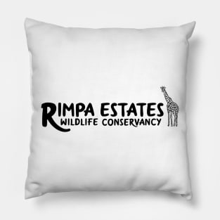 Rimpa with Giraffe, BLACK PRINT Pillow