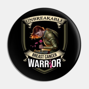 Unbreakable Breast Cancer Warrior Pink Ribbon Pin