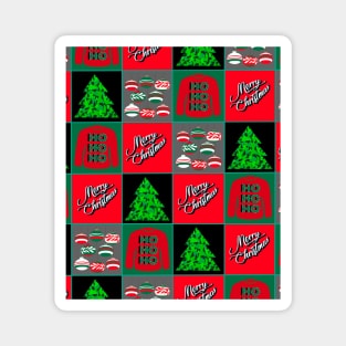 Christmas Squares with Baubles, Christmas Trees and Christmas Jumpers Magnet