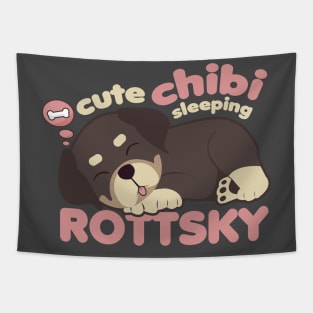 Cute Chibi Sleeping Rottsky Tapestry