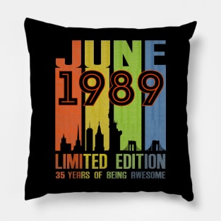 June 1989 35 Years Of Being Awesome Limited Edition Pillow