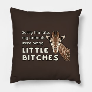 Little bitches - giraffe Pillow