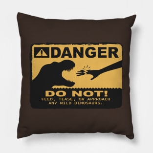 Danger! Do Not Feed Dinosaurs - TRex Variant Pillow