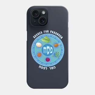 Happy Passover Festival. Passover Seder plate. "Kosher for Passover" - Lettering Jewish Holiday Party Decoration Phone Case