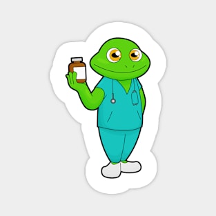 Frog as Nurse with Medicine & Stethoscope Magnet