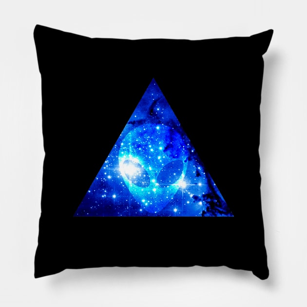 Cosmic Alien Head Space Pillow by SpaceAlienTees