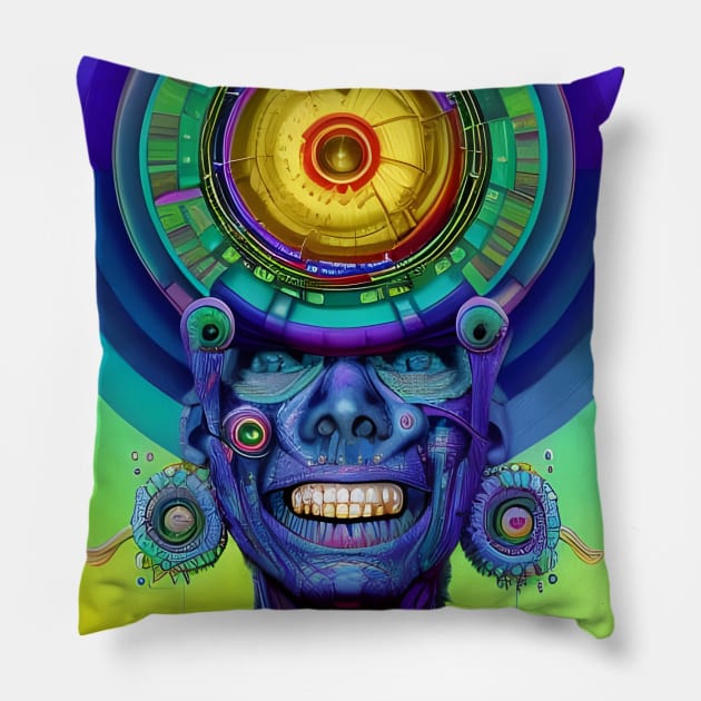 Techno-Shaman (14) Pillow by TheThirdEye