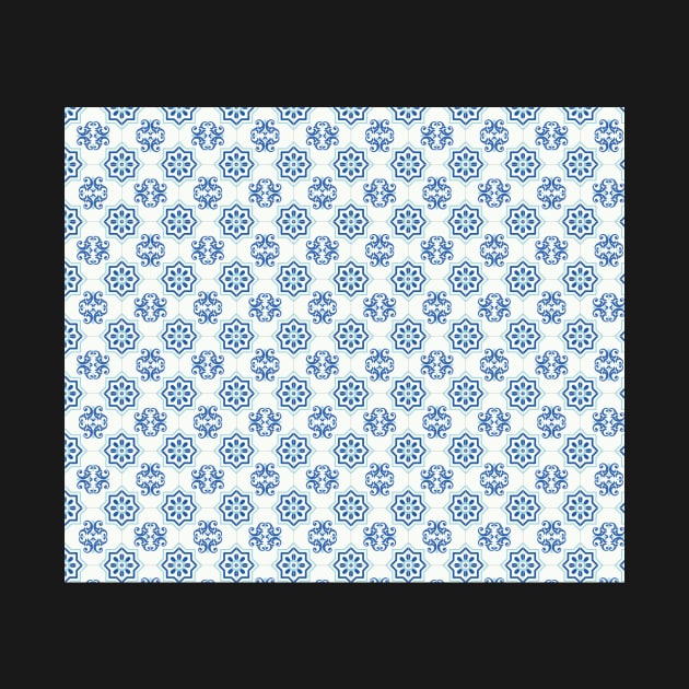 Blue and white frame tile by timegraf