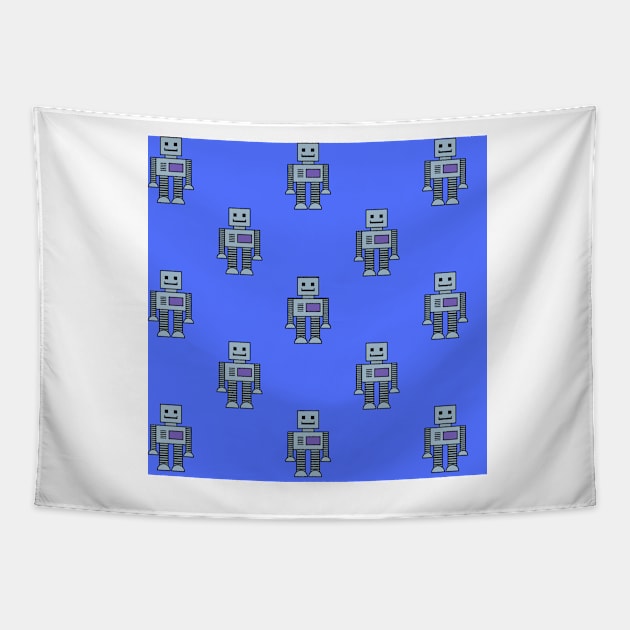 Robots - Blue Tapestry by IslandofdeDolls