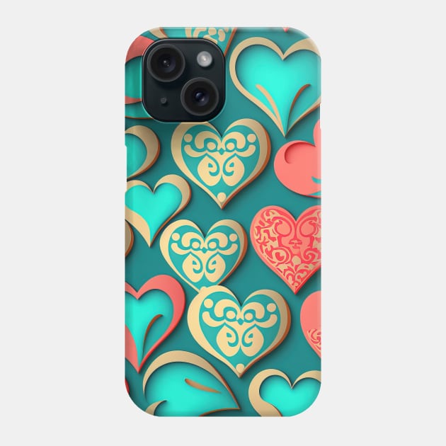 Valentine Heart Pattern Phone Case by JyFDesignz