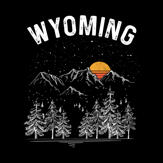 Vintage Retro Wyoming State by DanYoungOfficial