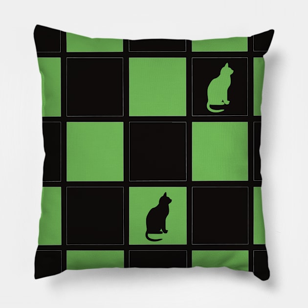 Cat silhouette Pillow by Xatutik-Art