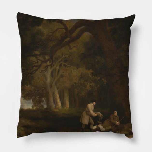 A Repose after Shooting by George Stubbs Pillow by Classic Art Stall