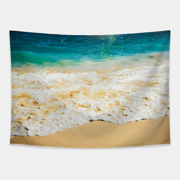 Beautiful Summer Beach Sunset Photo Tapestry by NdesignTrend