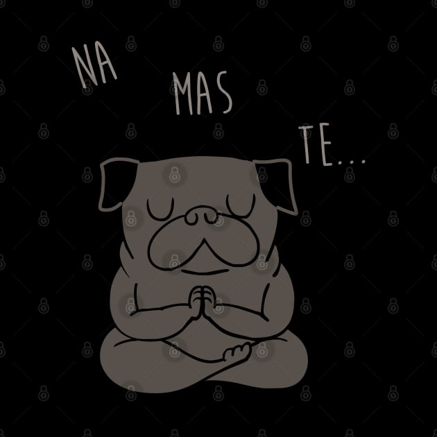 NAMASTE Black Pug by huebucket