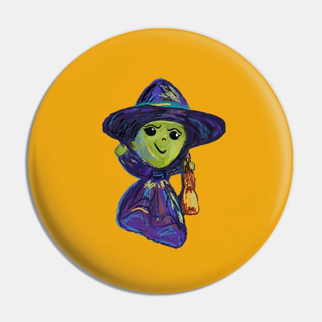 The Littlest Wicked Witch Pin by Peaceful Pigments