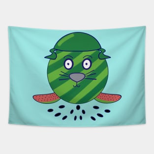 Kawaii Cute Watermelon Baby Seal Tapestry