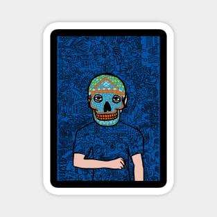 Unveil NFT Character - MaleMask Doodle Named Adam with Mexican Eyes on TeePublic Magnet