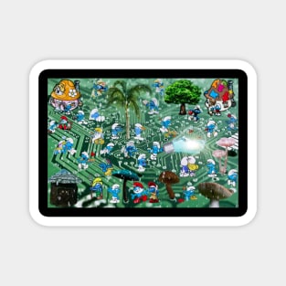 ELECTRONIC SMURF ART PRINTS Magnet