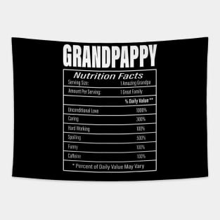 Grandpappy Nutrition Facts Funny Fathers Day Grandpa Men Tapestry