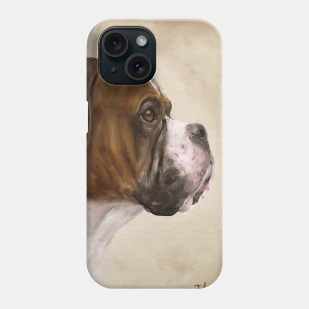 Oil Painting of a Gorgeous Boxer Dog Phone Case by ibadishi