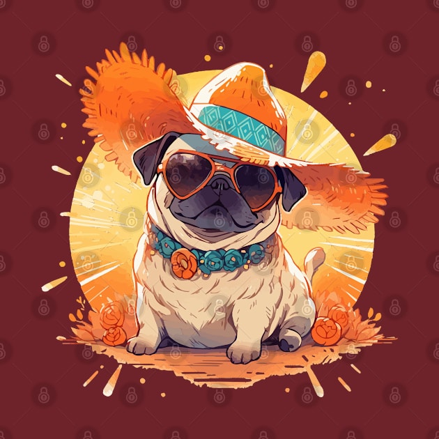 A fancy pug ready for the summer by etherElric