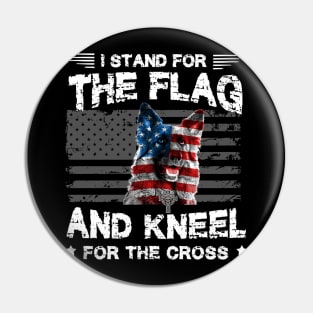 German Shepherd Dog Stand For The Flag Kneel For Fallen Pin