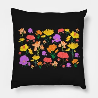 Spring Flower Nostalgia | Digital Art Floral Pattern Pillow