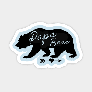 Papa Bear Gift Idea Black Magnet
